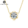 2025 Dainty VVS1 D Color Moissanite Diamond Petal Shaped Pendant Necklace for Women S925 Sterling Silver Jewelry Girl Wholesale MegaBDM