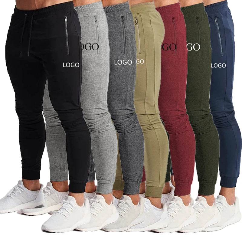 Custom Track Pants Manufacturer Sports Plus Size Drawstring Elastic Waist Joggers Men With Zipper