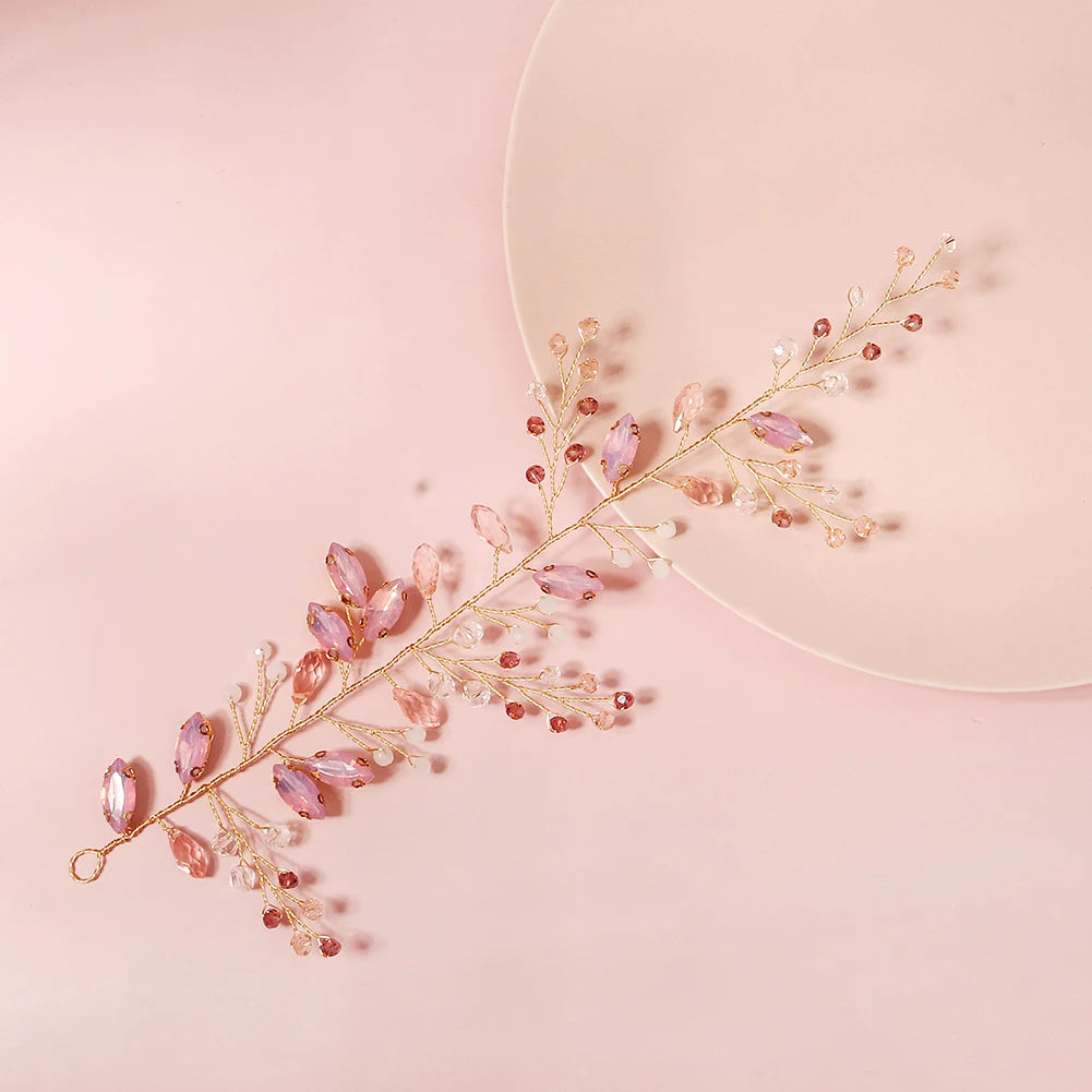 New Style Delicate Flower with Crystal Wedding Decorations Headbands Flexible Hair Jewelry Accessories Bridesmaid Dresses