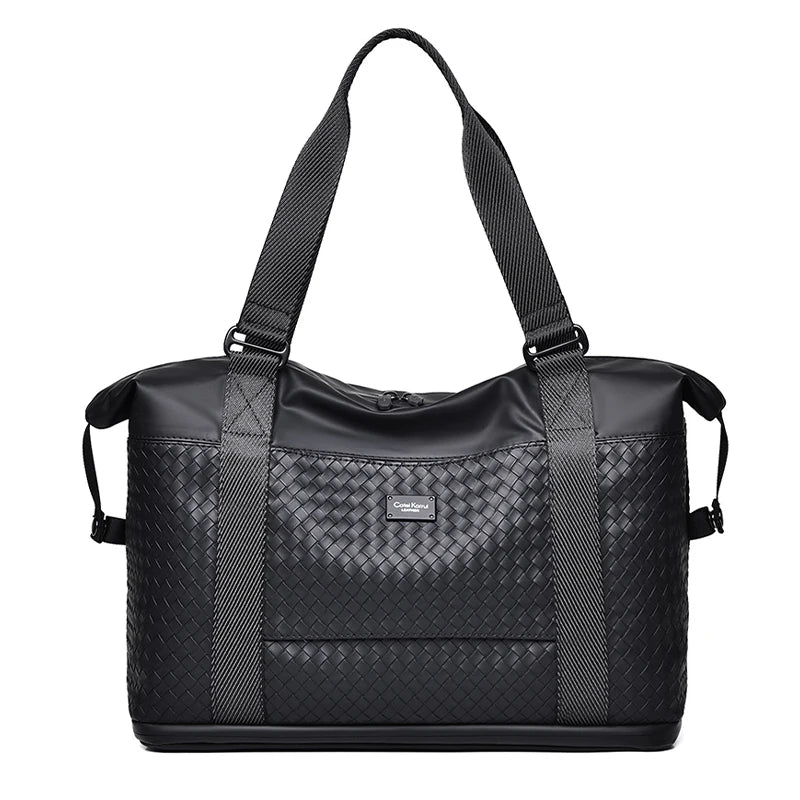 Customized LOGO New Multifunctional Fitness Bag Unisex Travel PU Waterproof Duffel Bag Portable Shoulder Bag