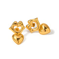 J&D Designer Design Lips Heart Earring 18K PVD Gold Plated Stainless Steel Lips Pendant Earrings for Women