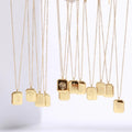 Fashion Stainless Steel 12 Months Flower Jewelry Rectangle Pendant  Engraved  Birthflower Necklace