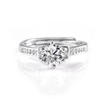 925 Sterling Sliver Ring 1/2/3ct Moissanite D VVS1 Finger Ring for Girls