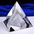 80mm Clear Fengshui Pyramid Paperweight Blank Hollow Healing Quartz Crystal Pyramid for Mediation