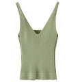 Summer Korean Style High Street Girl Sweater Sleeveless Vest Over Strapless Knit V-neck Pullover Knitted in Plain Trim Short Top