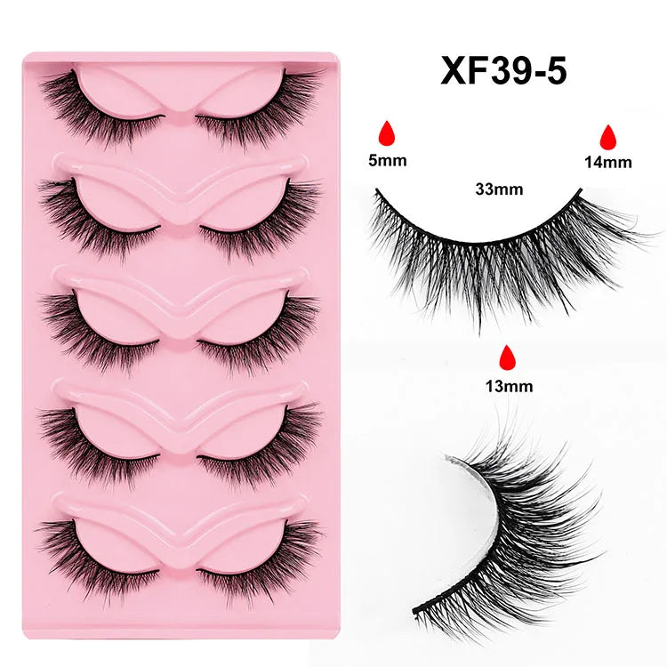 Private Label Eyelashes Synthetic Material Eyelashes Wholesale Custom Package Lashes Natural Look Cat Eye Full Strip Eyelashes