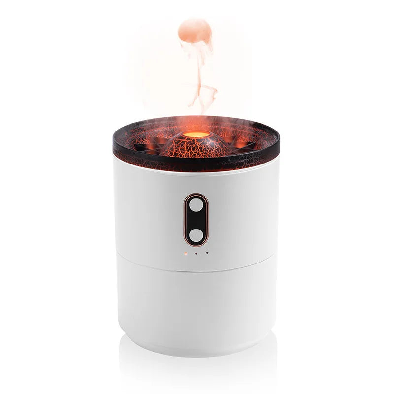 New Design Portable Fire Jellyfish Humidifier Certified CE ROSH Mini Air Flame Humdifiers 450ML for Home Bedroom Diffuser