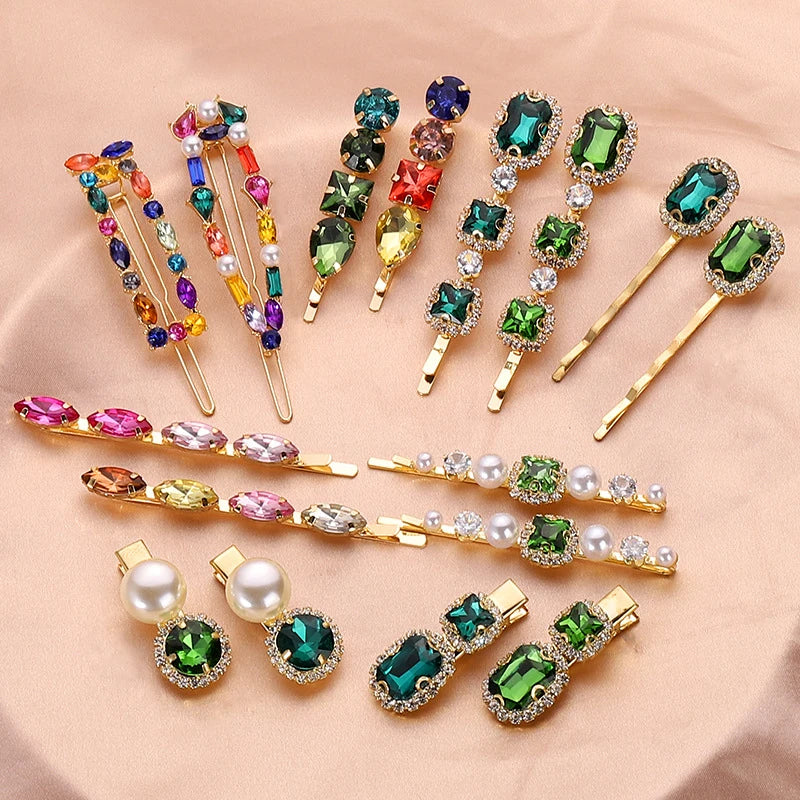 High Quality Multi Colors Rhinestone Hairpins Bobby Pins Hair Clips Accessories for Women Girls