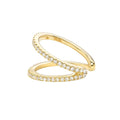 LOZRUNVE Bohemian Fashion 925 Silver Gold Jewelry Double Band Diamond Ear Cuff Earring