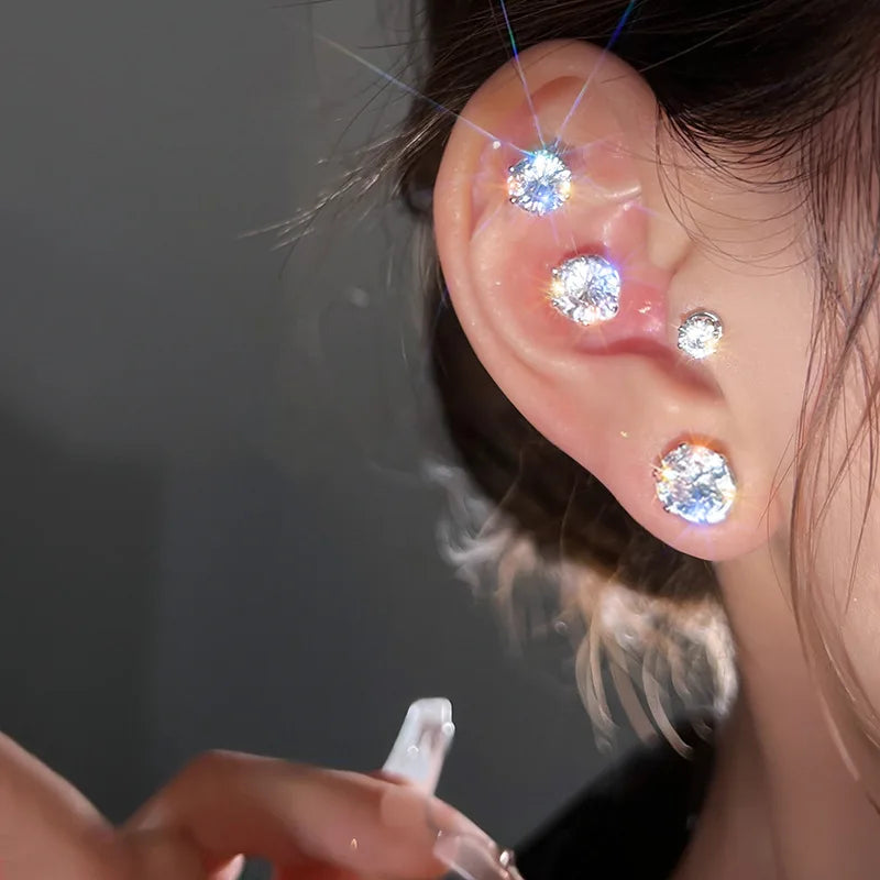 Fashion Jewelry Ins Ear Studs Earrings Without Ear Holes Clip on Earrings Zircon Magnetic Ear Studs Earrings for Girls Gifts
