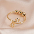 2021 New Anxiety Relief Beaded Ring Metal Geometric Opening Rotary Ring