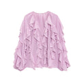 Spring Autumn Wear New Ruffled Edge Bow Shirt Chic Modest Blouse Ladies Dresses 2025 Elegant Women Shirts Clothing