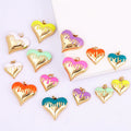 Enamel Flowing Heart Charm Pendant Valentine Gift18K Real Gold Plated ColourNecklace Pendant for Handmade Jewelry Supply M92