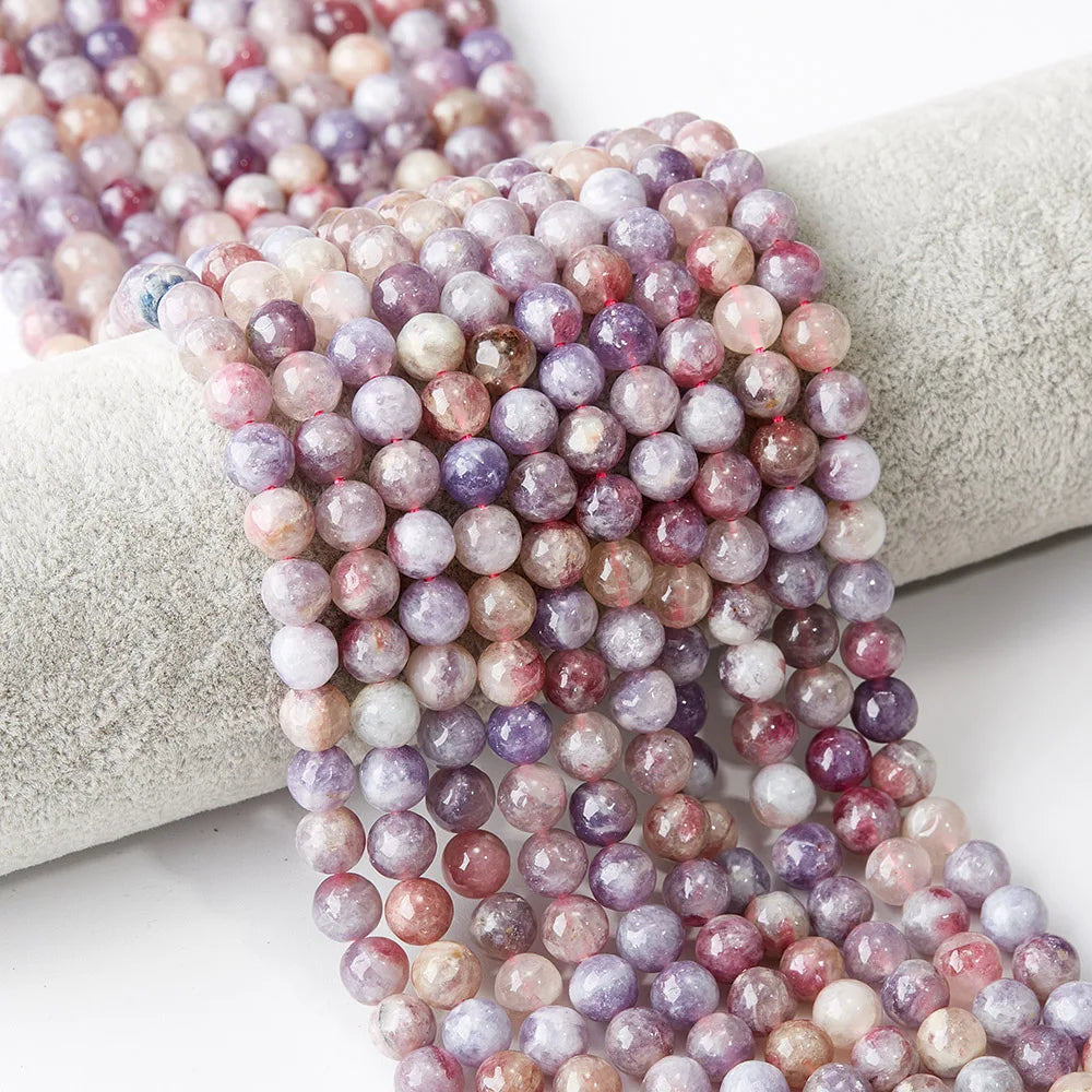 High-grade Natural Stone 8mm Pink Tourmaline Round Loose Beads Bracelet Necklace DIY Accessories Wholesale