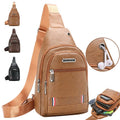 Waterproof Men's Business Chest Bags PU Leacher Casual Sport Messenger for Cycling Trending Crossbody Bags Fashion Chest Pack