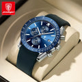 Poedagar 988 Men's Sport Chronograph Watch Luxury Brand Waterproof Luminous Men Wrist Business Quartz Boys Silicone Watch