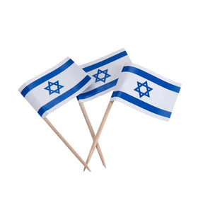 100 Small Decorative Israeli Flag Toothpicks Cocktail Sticks for Cupcakes and Other Treats Flag Toothpicks From Israel