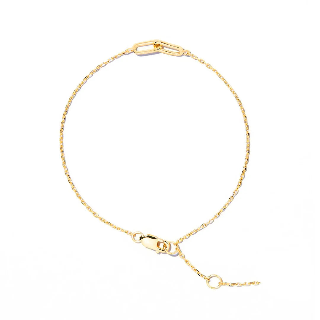 Hot Stainless Steel Minimal Jewelry Gold Thin Paperclip Chain Link Bracelet