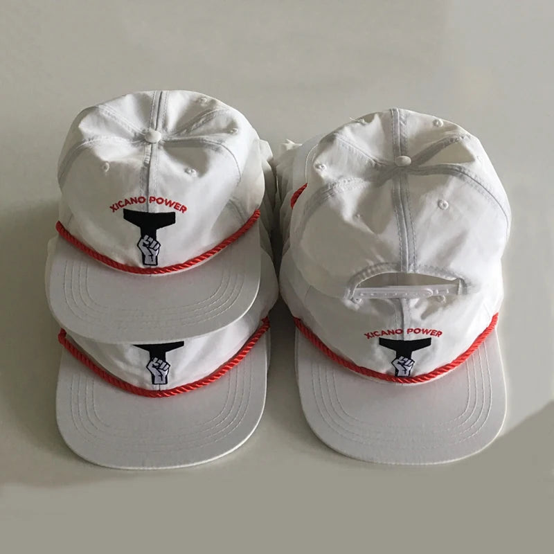 OEM/ODM Vintage Snap Back Flat Bill Truck Cap Rope Classic 6 Panel Golf Running Hat Gorras Rope Hats with Embroidery Logo