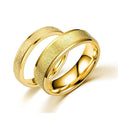 BINSHUO Wholesale Custom Stainless Steel Jewelry 18K Gold Plated 2/4/6/8mm Frosting Engagement Couple Rings for Men Women