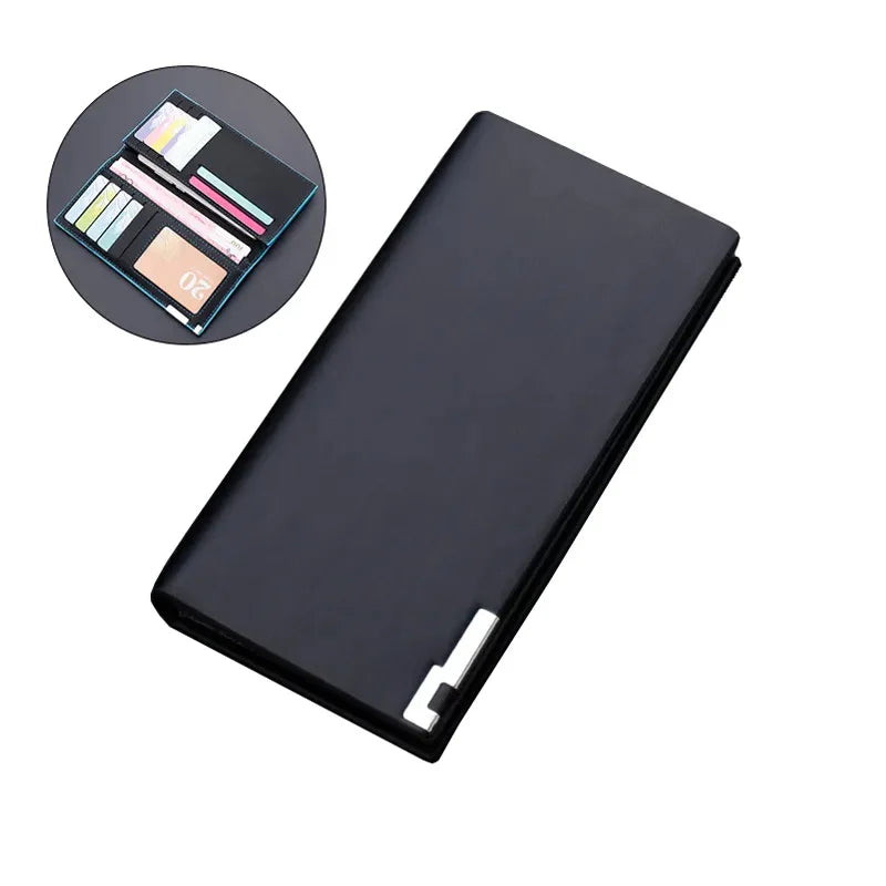 Hot Selling Slim ID Window Credit Card Holder Long Men Leather Wallet
