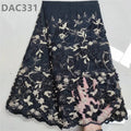 Handmade Sequins Beads Lace Fabric Flower Embroidery Bridal Tulle Guipure Beaded Lace Fabric