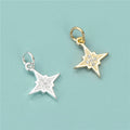 S925 Sterling Silver Micro Light Clear Zircons Gold Plated Star Pendant for Necklace Jewelry Making