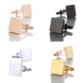 2pcs Cheap Wholesale DIY Custom Engraved Stainless Steel Blank Square Cufflinks Mirror Polish for Men Wedding Party Business