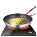 Frying Saute Wok 3 in 1 Fry Pan Honeycomb Pattern 430 Stainless Steel Fry Pan for Multiple Cookersfry