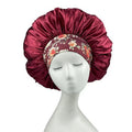 New Arrival Stretchable Wide Floral Band Sleeping Cap Breathable Single Layer Satin Hair Bonnets Shower Cap
