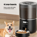 1-4 Meals Per Day Black White 4L Timed Cat Dry Food Dispenser with Clog-Free Design