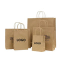 Eco-friendly Recycled Materials Classic Custom Logo Offset Printed Brown Kraft Shopping Bags Flexiloop Handle Twisted Handles