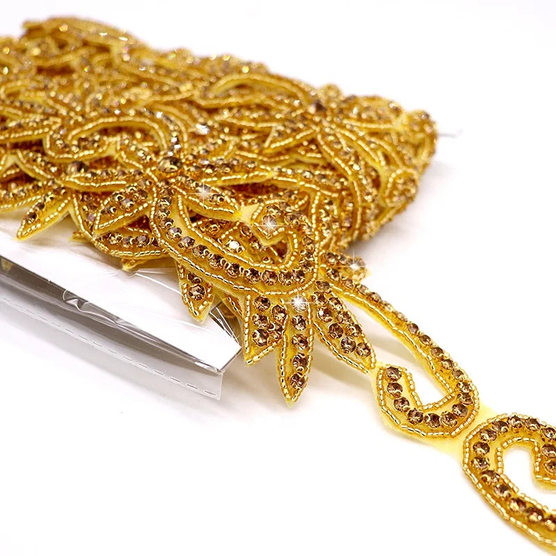 L235 Newest Hot Selling  Crystal Wedding Bridal Beads Rhinestone Belt Appliques Trimmings