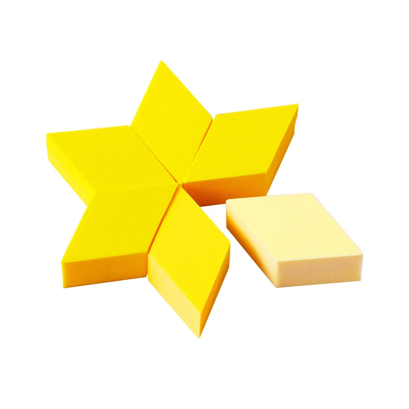 Set of 15pcs Low-Priced Yellow Foundation Makeup Sponge Puff Powder with Holder