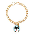 Fashion Accessories Aluminum Pet Dog Chain with Custom Enamel Tags Pendant Making Necklace