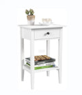 Oriental Antique French Style Nightstand Chic Fancy Night Table White Shelf Mini Stand Wooden Small Bedside Tables for Hotel