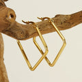 BM Eco-friendly 18k Gold Stainless Steel Large Square Hoop Earrings