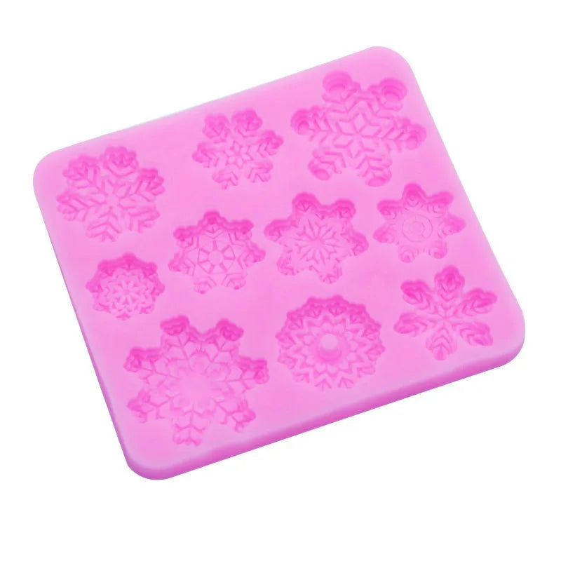 3D Snowflake Silicone Mold Christmas Snowflake Fondant Silicone Mold for Cake Cupcake Decoration Polymer Clay Crafting Projects