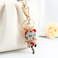2022 New Year Leopard Gold Pendants Statue Ornaments Tiger Year Keychain TIger Head Charm Keychain Chinese Tiger Keychain