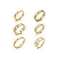 Korean Version Heart Shaped Geometric Ring Simple Hollow Stainless Steel Ring Roman Numeral 18k Gold Plated Ring