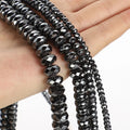 Wholesale Natural Black Hematite Beads Faceted Rondelle Hematite Beads for Jewelry Making 3mm 4mm 6mm 8mm