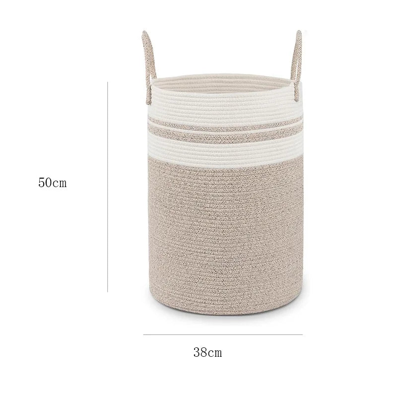 Hot Selling Household Cotton Rope Hand-Woven Large Capacity Clothing Folding Storage Basket
