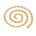 Hot 5mm 6mm Coffee Bean Chain Necklace Stainless Steel 18K Gold PVD Vacuum Plated Factory Wholesale Price Bracelet Hip Hop Punk