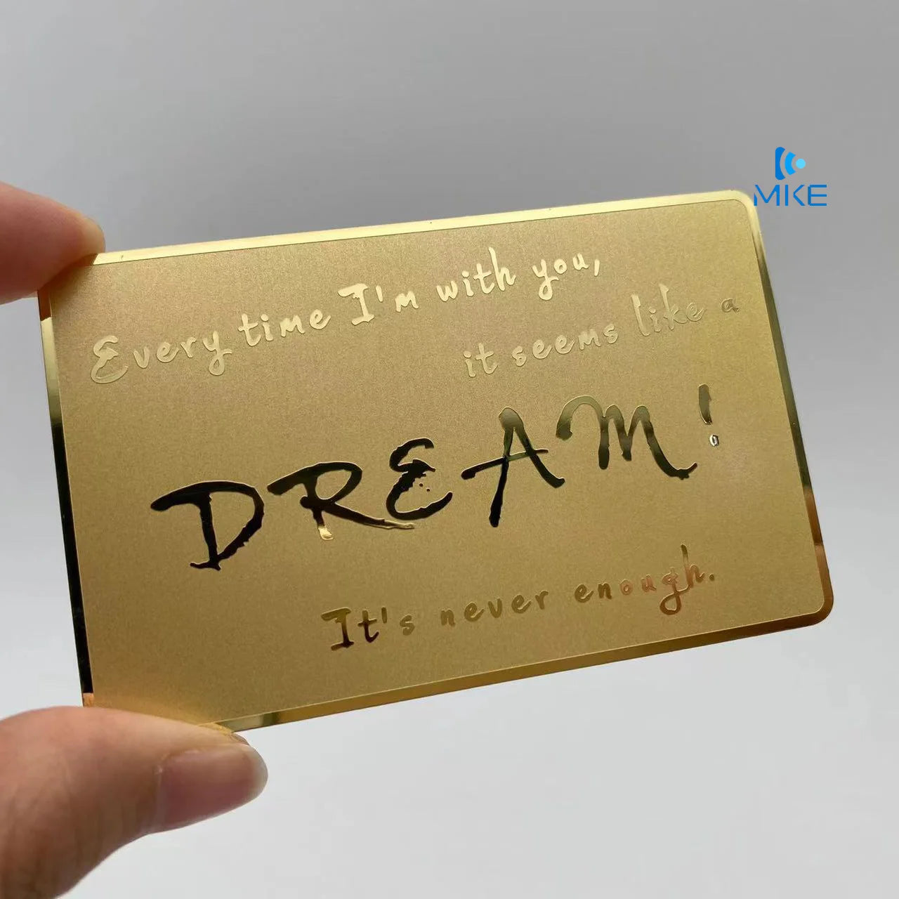 Shiny Gold Mirror Gift Metal Cards