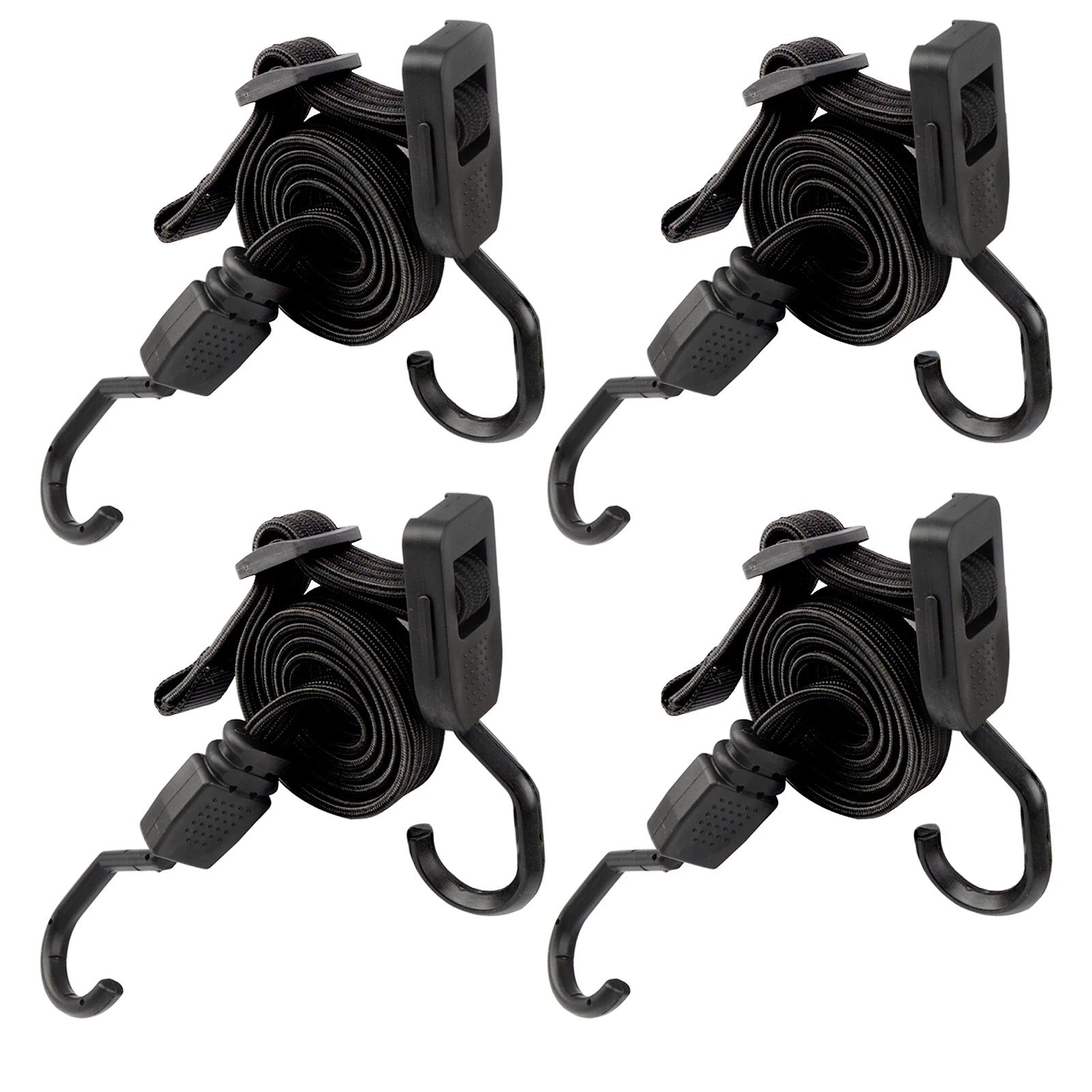Superior Motorcycle Accessories Latex Flat Bungee Cord with Adjustable Hooks Cargo Strap Made of Rubber and Polyester
