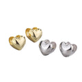 High Polished Fashion Earrings S925 Sterling Silver Jewelry 18k Love Double Heart Huggie Hoop Earrings Women