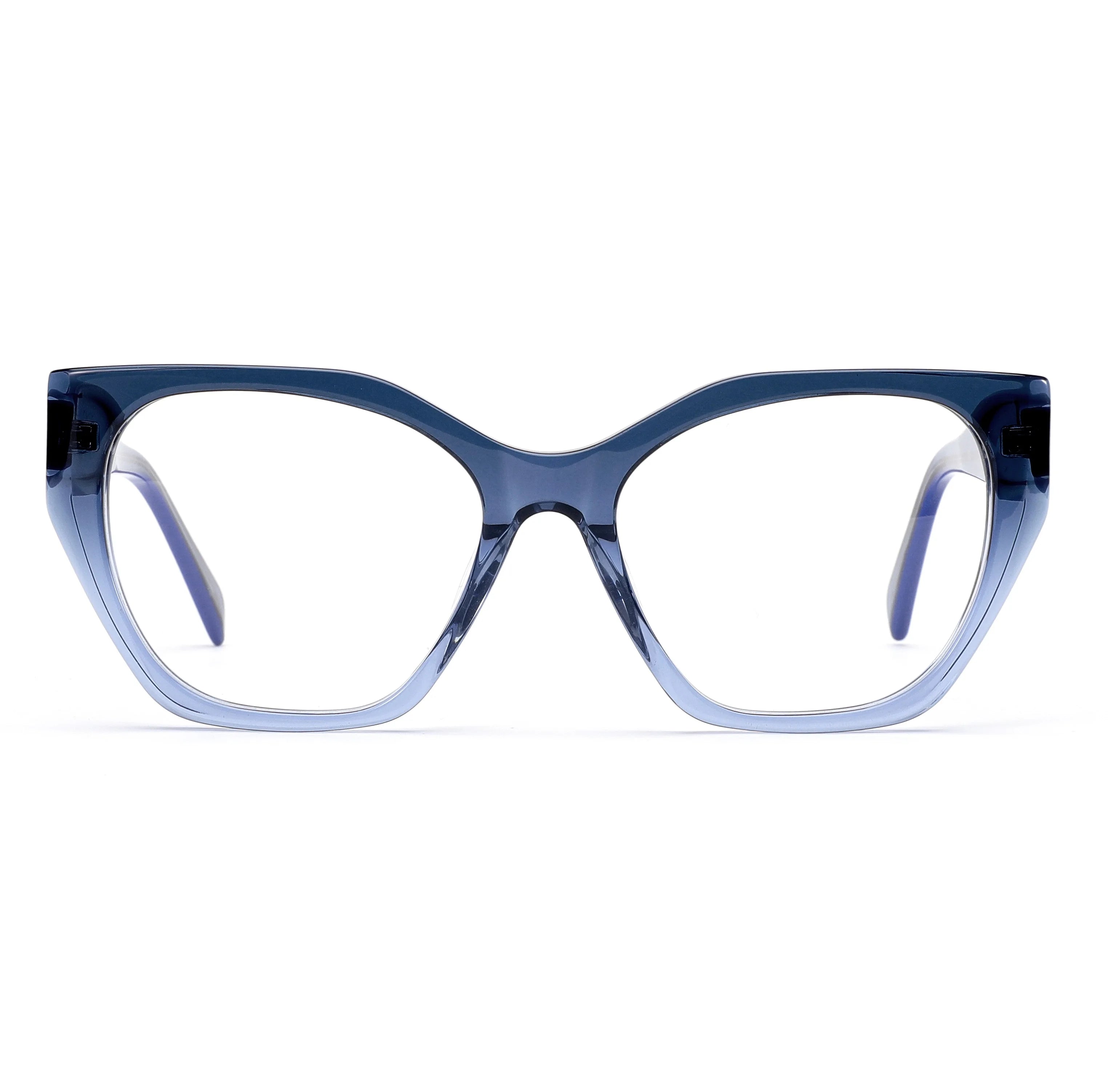 Fashion Spliced Two-color Women Glasses Frame Cat Eye Antiblue Light Eyeglasses Vintage Eyewear for Women Female