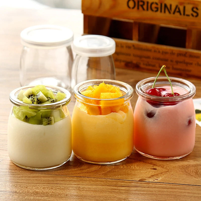 Factory Hotsale Mini Cup Honey Yogurt Pudding Bottle Jelly Milk Baking Mold Glass Containers Food Storage Jars