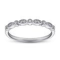 Stacking Infinity Wedding Band Women Cubic Zirconia Marquise Round Milgrain Half Eternity Stackable Ring