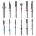 Durable Diamond Grinding Head Electric Nail Drill Bits Gel Acrylic Polish Clean Cuticle Polishing Burr Safety Manicure Scissors